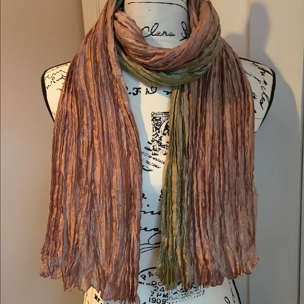 Gradient brown/ green scarf
